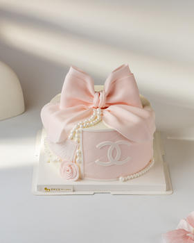 加高山茶花蝴蝶结蛋糕（百分百进口动物奶油）