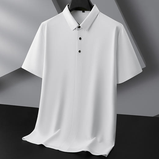 【冰丝】【DPF】大依优型大码短袖衬衫套头半袖体恤男士大码夏季冰丝上衣胖子商务休闲 商品图2