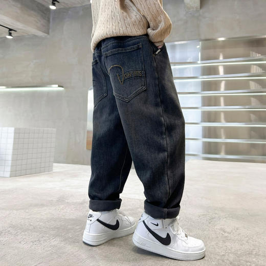 儿童牛仔裤春季新款儿童裤子中大童长裤休闲运动裤男孩潮春秋季120-170cm 商品图2