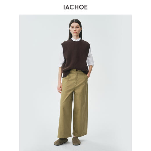 棉仓3621599002-IACHOE拿铁色羊毛背心通勤 商品图4