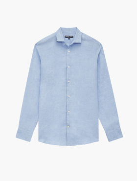 Frescobol Carioca - Antonio Linen Shirt L/S - Baby-Blue - 男装 - 衬衫 - Baby蓝