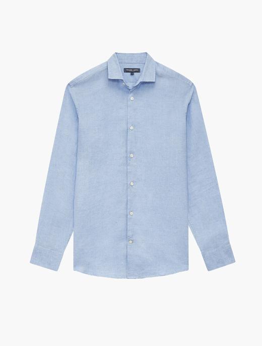 Frescobol Carioca - Antonio Linen Shirt L/S - Baby-Blue - 男装 - 衬衫 - Baby蓝 商品图0