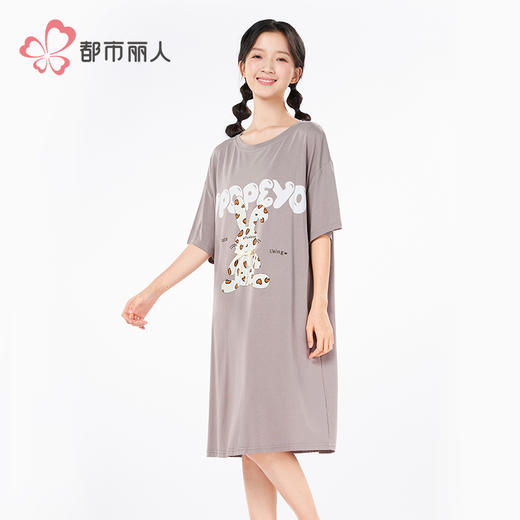 都市丽人舒适外出女士棉质短袖裙薄40支TC拉架短袖类LHH6D7 商品图2