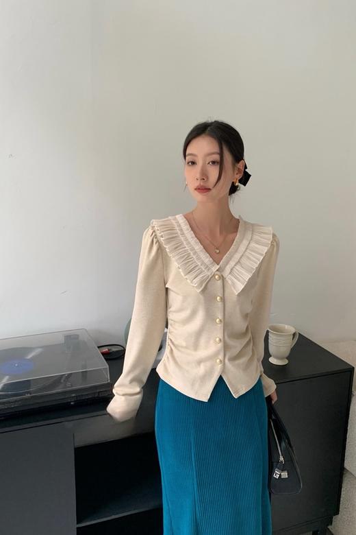 ELLA JADE 米色百褶花边领上衣 19766 商品图4