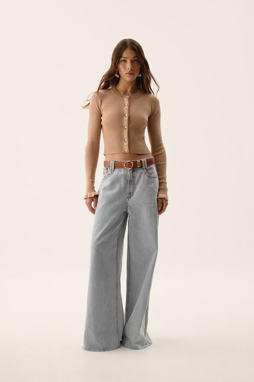 Aje - Alchemy Knit Cardigan - Camel/Ivory - 女装 - 开衫 - 驼色/象牙白 商品图1