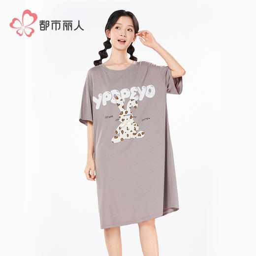 都市丽人舒适外出女士棉质短袖裙薄40支TC拉架短袖类LHH6D7 商品图1