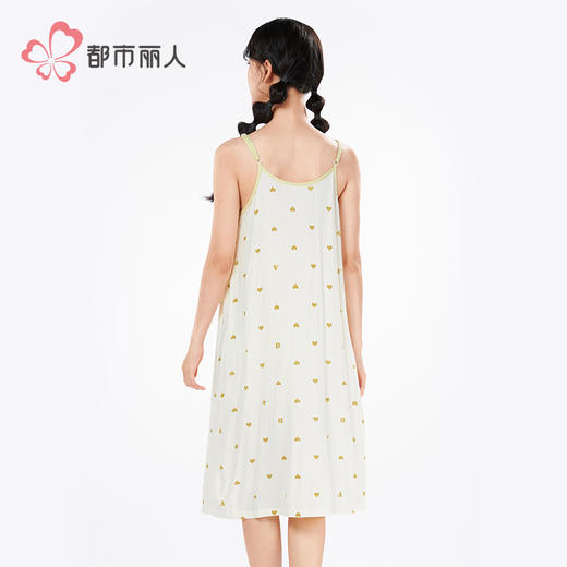 都市丽人超值精选女士丝质吊带裙薄TR罗纹抽条无袖类LHH6B4 商品图3