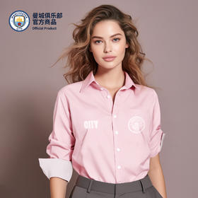 【官方正版】曼城俱乐部 | 春夏户外休闲粉色休闲衬衫外套球迷穿搭