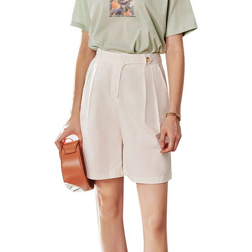 欧芮儿高腰显瘦休闲短裤女宽松直筒垂感2020新款冬季通勤百慕裤子 商品图3