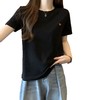 【79元/2件】设计感凉感棉短袖T恤 夏季女2025新款韩版爱心刺绣百搭纯色圆领上衣 商品缩略图4