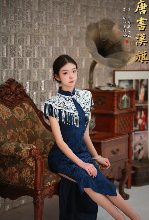 【惊蛰】春夏旗袍短袖薄款旗袍复古文艺平肩长款日常可穿连衣裙旗袍 商品图4