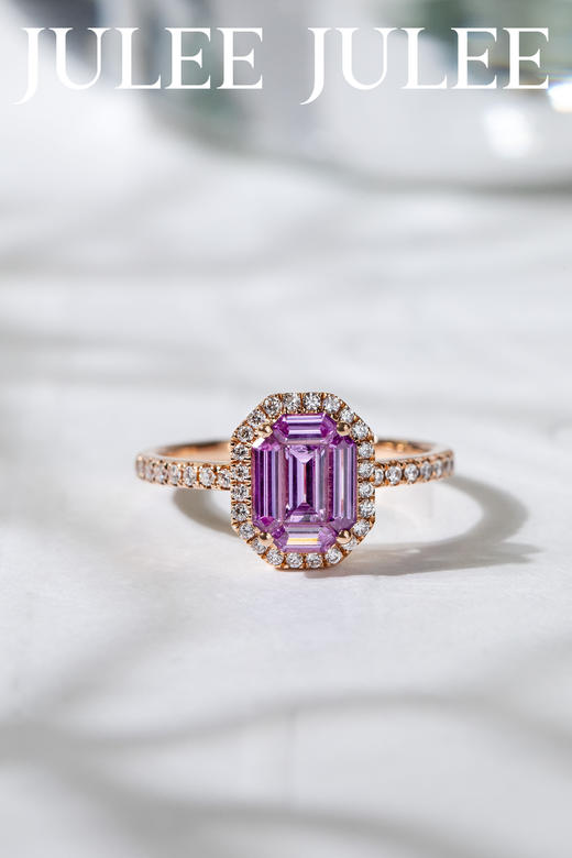 JULEE JULEE茱俪珠宝  18K玫瑰金精切粉蓝宝石戒指 商品图0