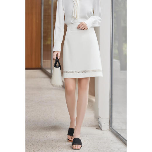 百搭醋酸半身裙 米思阳2026春季新款时尚高腰显瘦短款a字裙女5662 商品图1