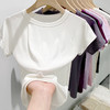 买1送1 夏季辣妹紫色设计感修身显瘦款上衣插肩袖圆领正肩短袖T恤女 商品缩略图5