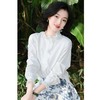 西子/【白月光】莫代尔法式荷叶高领喇叭袖百搭衬衫/CSZY039 商品缩略图1