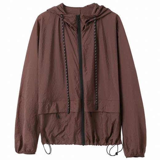 三彩2025春季新款宽松撞色抽绳连帽防晒衫休闲外套轻薄防紫外线M 商品图4