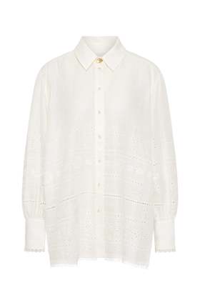 Aje - Cloud Embroidered Shirt - Ivory - 女装 - 衬衫 - 象牙白