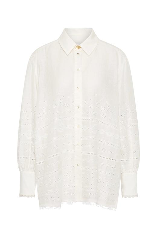 Aje - Cloud Embroidered Shirt - Ivory - 女装 - 衬衫 - 象牙白 商品图0