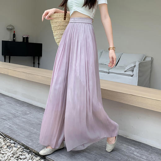 西遇法式薄纱阔腿裤女春夏新款仙女琉璃纱垂感高腰半身裤裙SS150271 商品图2