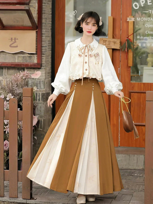 裁缝学苑AS439马甲改良衬衫马面裙套装纸样女装通勤新中式国风样板 商品图4