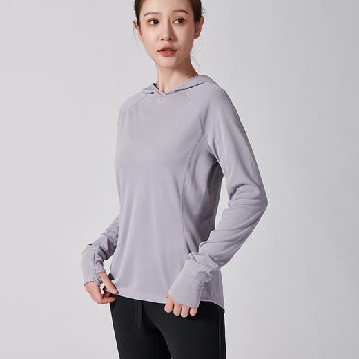 I'd爱帝女士休闲连帽长袖上衣修身显瘦户外运动速干衣 商品图4