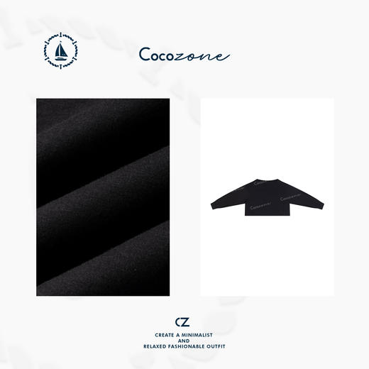 COCO ZONE 刘一一2025春季新款简约宽松女式长袖T恤CD2A0519 商品图2