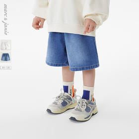 马克珍妮男童快乐小狗软牛仔短裤宝宝纯棉裤子2025夏装新款550638