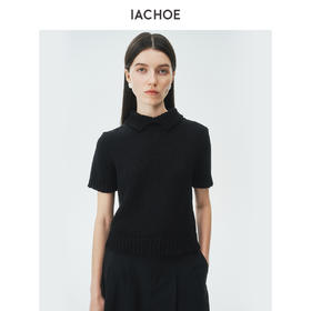 棉仓3621505016-IACHOE小翻领短袖毛衣3621505016