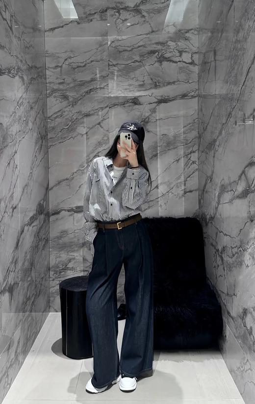 【高品质私服】【MC长绒棉条纹衬衫】质地干爽厚实，上身骨感线条分明G1200-CC【无标出货 介意慎拍】 商品图2