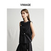 VIMAGE纬漫纪珍珠褶皱遮肉显瘦休闲简约无袖上衣2025夏季新款V2313924 商品缩略图1