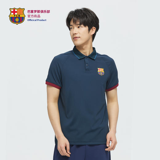 【官方正版】巴塞罗那俱乐部丨巴萨春夏新款男士深蓝POLO衫短袖球迷 商品图3