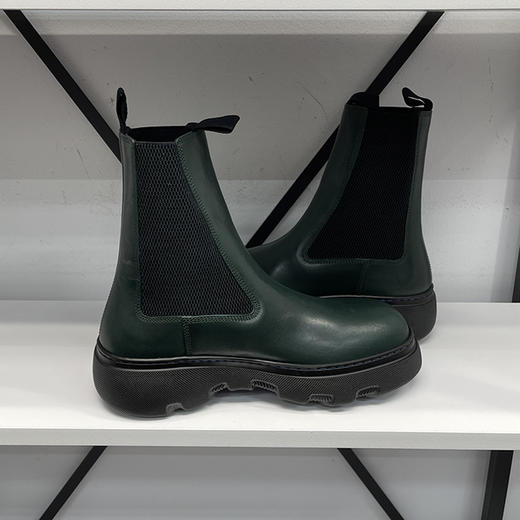 BUR*E**Y/巴*莉 Chelsea Boots 男士圆头套脚中筒皮革切尔西靴 商品图0
