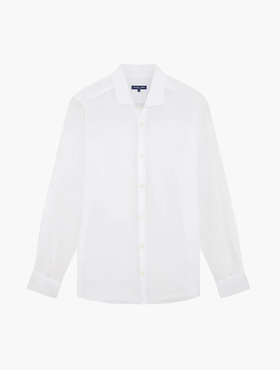 Frescobol Carioca - Antonio Linen Shirt L/S - White - 男装 - 衬衫 - 白色