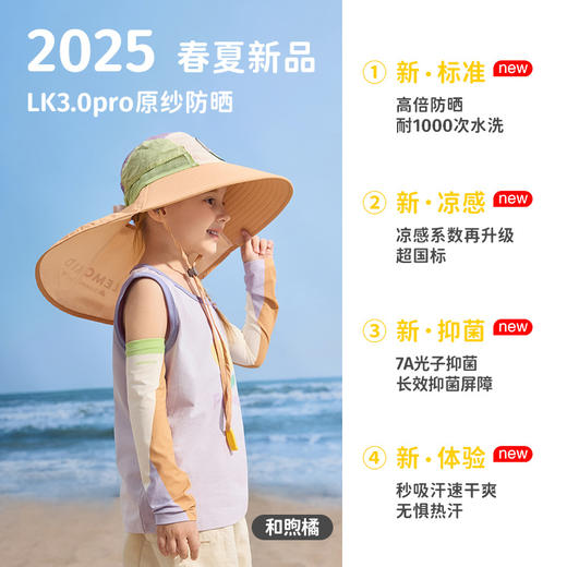 【前后大帽檐，原纱防晒帽】Lemonkid柠檬宝宝原纱防晒帽 女童男孩2025新款 沙滩海边宝宝太阳儿童遮阳帽-QQ 商品图5