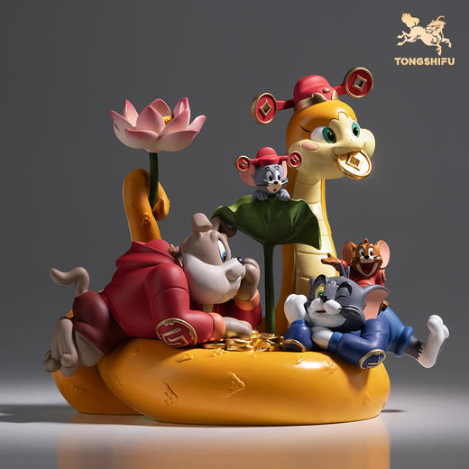 铜师傅 正版授权《猫和老鼠》蛇年纪念版 限量手办 桌面铜摆件 商品图2