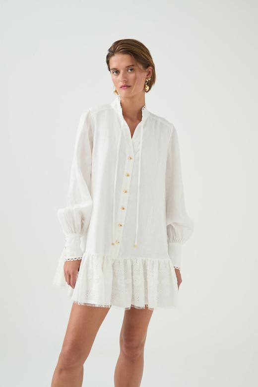 Aje - Cloud Embroidered Dress - Ivory - 女装 - 连身裙 - 象牙白 商品图2