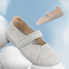 巴玛适春秋亚麻软底妈妈鞋搭扣透气加肥宽松鞋防滑轻便宽耐磨舒适Q1 商品缩略图1