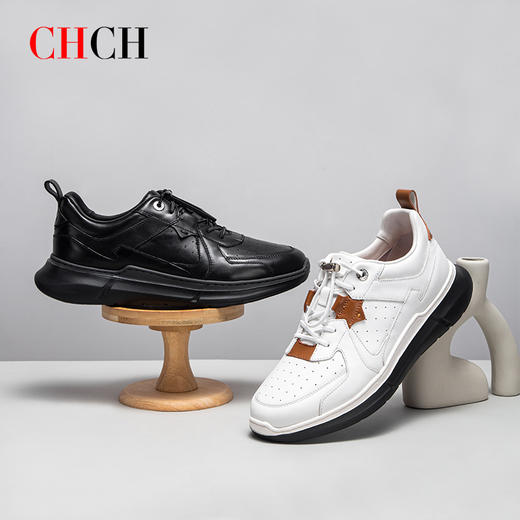 CHCH平衡鞋2025春夏新品伸缩带牛皮真皮男士休闲鞋CP1A2032 商品图1