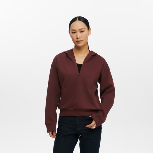 oneup空气层半拉链连帽套头卫衣 商品图1