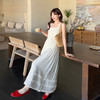 西遇法式吊带连衣裙女春夏新款杏色方领a字收腰度假风长裙SS150317 商品缩略图3