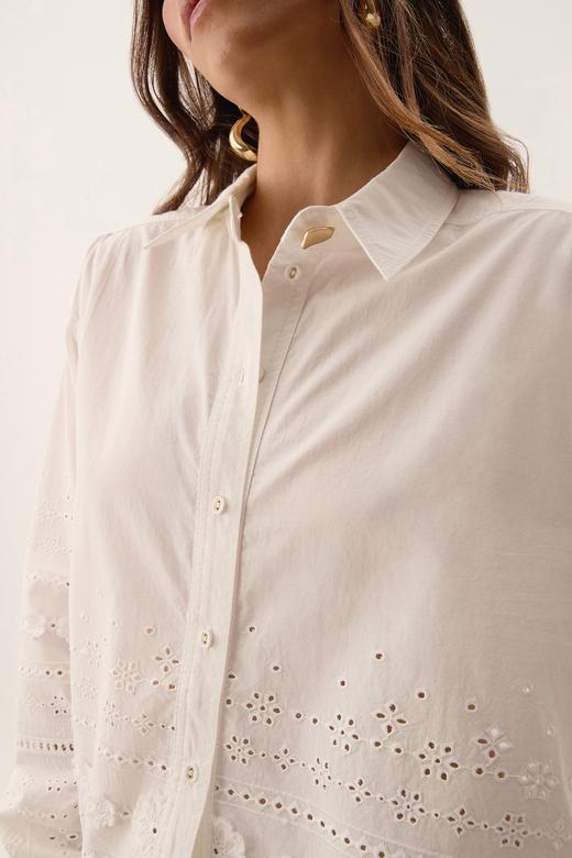 Aje - Cloud Embroidered Shirt - Ivory - 女装 - 衬衫 - 象牙白 商品图4
