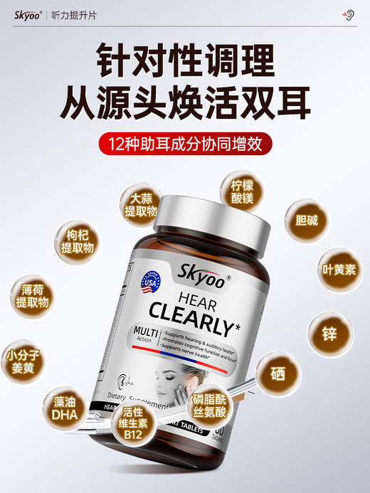 skyoo美国原装进口听力提升片【69121824】 商品图4