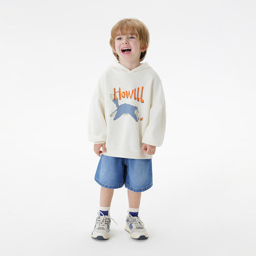 马克珍妮男童快乐小狗软牛仔短裤宝宝纯棉裤子2025夏装新款550638 商品图1