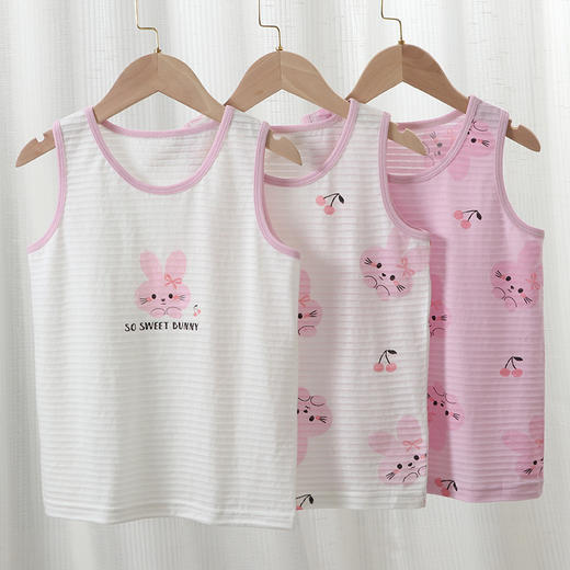 【超值三件装！】儿童全棉三件 背心男女童宝宝 纯棉夏透气半背 吸汗排汗跨栏背心夏天-QQ 商品图6