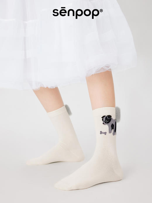 【代发】上森派系袜子小狗尾巴凸凸中筒袜（下单后不接受退款，请谨慎下单） 商品图2