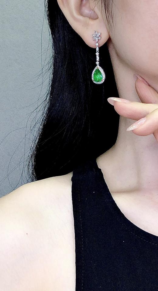 4.53ct刻面祖母绿耳坠 商品图3