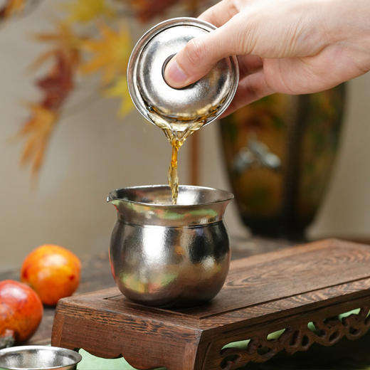 暗香疏影/纯钛公杯双层茶海公道杯高端钛公道杯分茶器 商品图3