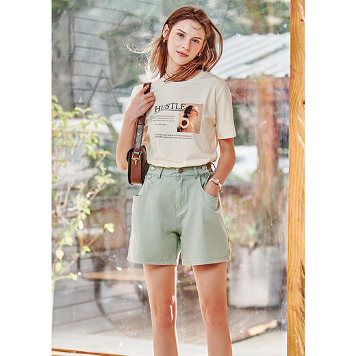 欧芮儿圆领印花短袖T恤女2021新款夏宽松网红半袖ins超火白色上衣 商品图2