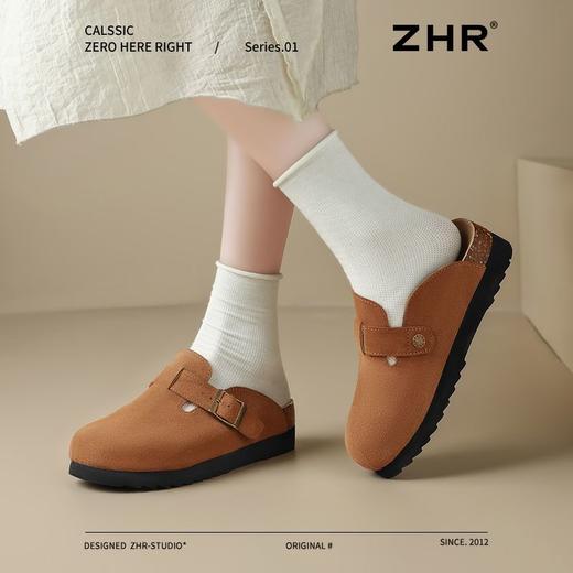 ZHR则则2025春季新款厚底勃肯鞋真皮包头拖鞋女外穿一脚蹬ins百搭 商品图7