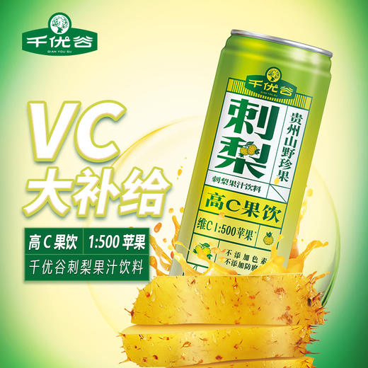 千优谷刺梨高C果汁饮料  245ML*12罐 商品图1